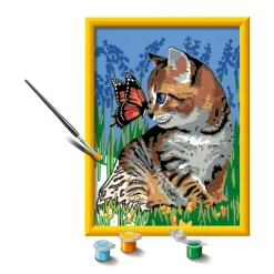 CreArt Kids 18x24cm : Chat et son compagnon le papillon - Ravensburger
