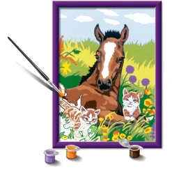 CreArt Kids 18x24cm : Cheval et chatons - Ravensburger