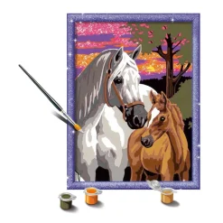 CreArt Kids 18x24cm : Chevaux au coucher de soleil - Ravensburger