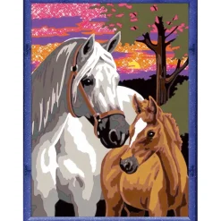 CreArt Kids 18x24cm : Chevaux au coucher de soleil - Ravensburger