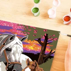 CreArt Kids 18x24cm : Chevaux au coucher de soleil - Ravensburger