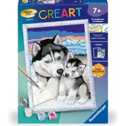 CreArt Kids 18x24cm : Doux bisous de Husky - Ravensburger