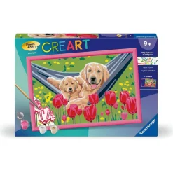 CreArt Kids 31x21cm : Labradors et tulipes - Ravensburger
