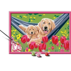 CreArt Kids 31x21cm : Labradors et tulipes - Ravensburger