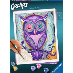 CreArt Peinture au numéro : Grand Format : Hibou rêveur - Ravensburger