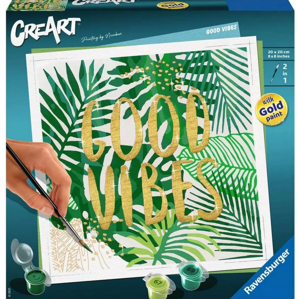 CreArt Peinture au numéro : Carré - Good vibes - Ravensburger