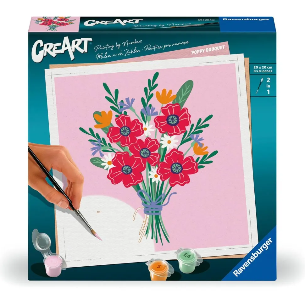 CreArt 20x20cm : Poppy Bouquet - Ravensburger