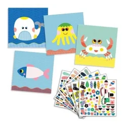 Créer avec des stickers : Animaux marins - Djeco