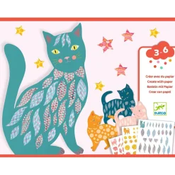 Créer avec du papier : Les jolis chats d’Elodie - Djeco