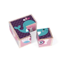 Cubes en bois : Mes Premiers Cubes : Bébés Animaux - Janod