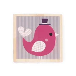 Cubes en bois : Mes Premiers Cubes : Bébés Animaux - Janod