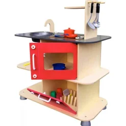 Cuisine îlot central en bois naturel - JB-Bois