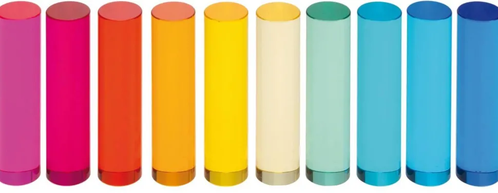 Cylindres en acrylique 10 x 2,5 cm Set de 10 - Eduplay