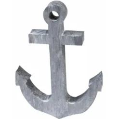 Déco Ancre Marine en bois 12cm, Gris - RueDeLaFete