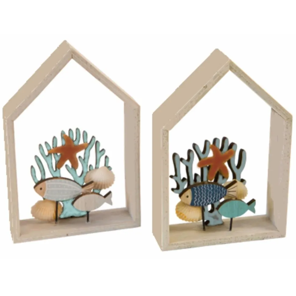 Décor Poissons au fond de la mer 12cm en bois (x1) - RueDeLaFete