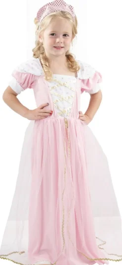 Déguisement De Princesse Rose Avec Tiare - 2/4 ans (86 à 102 cm) - RueDeLaFete