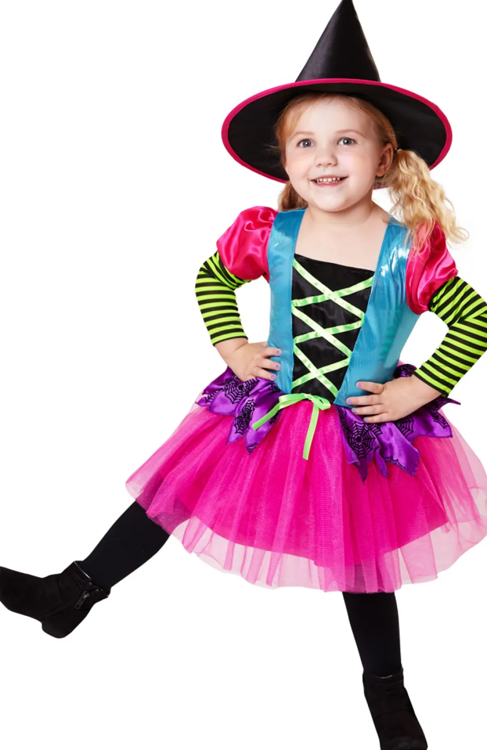 Déguisement De Sorcière - Fluo - Enfant - RueDeLaFete