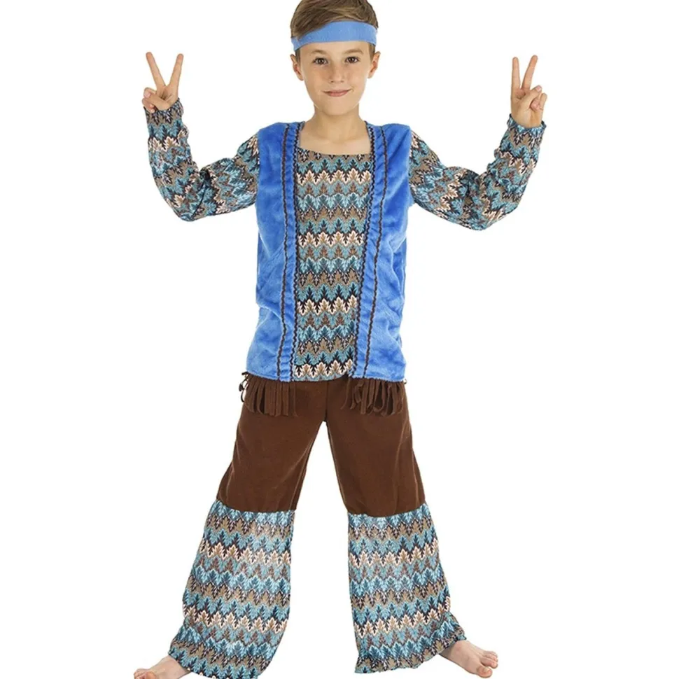 Déguisement Hippie Vintage bleu - enfant - RueDeLaFete