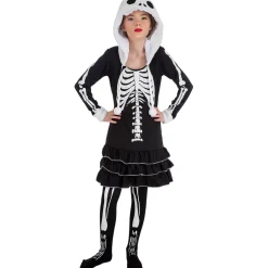 Déguisement Lady Squelette à capuche - enfant - RueDeLaFete