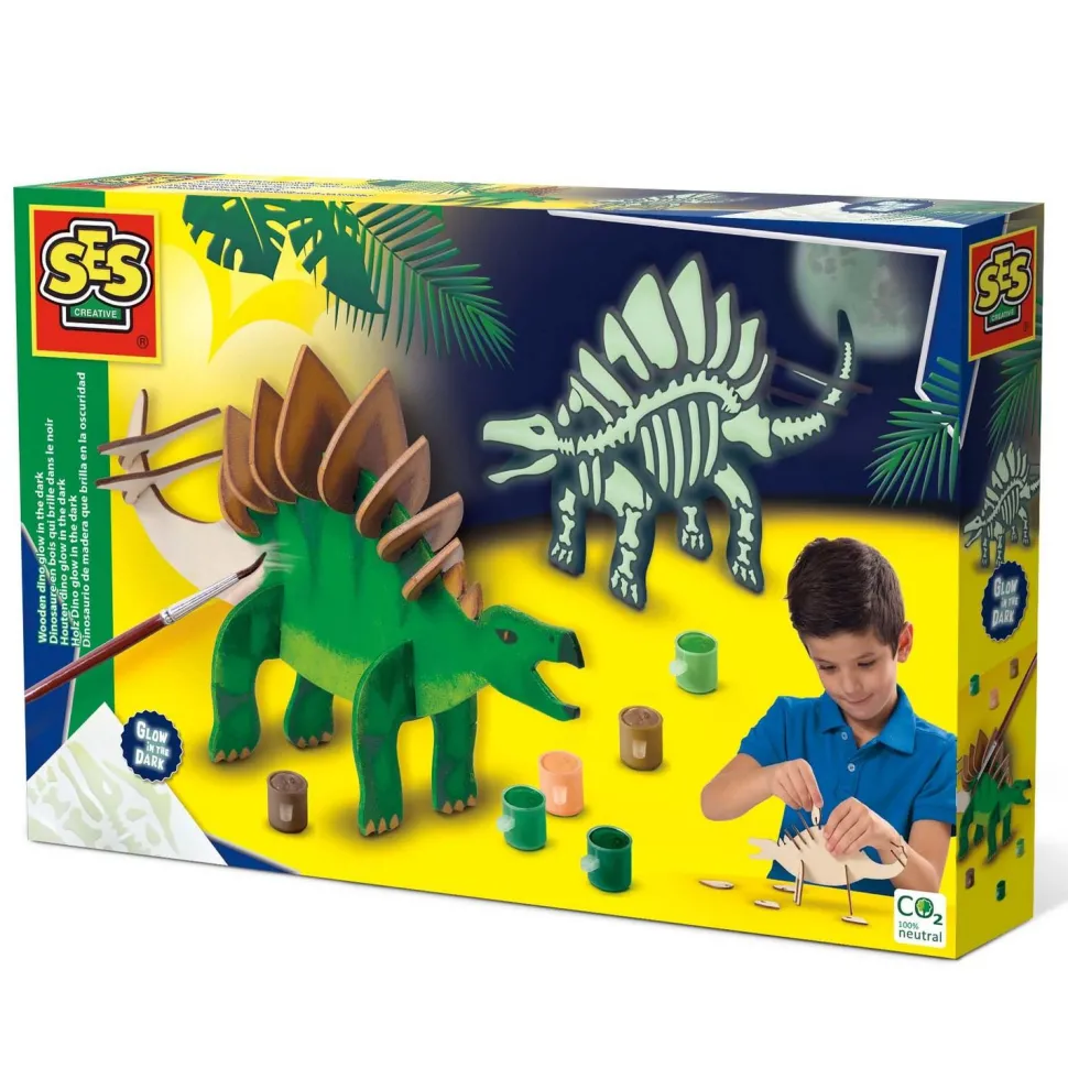 Dinosaure en bois qui brille dans le noir - SES Creative