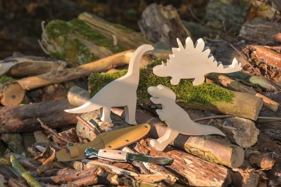 Dinosaures en bois sculpté, set de 3 - Eduplay