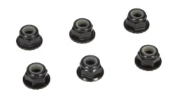 Ecrou auto-freiné épaulé M4, aluminium, noir (6) - Losi - TLR