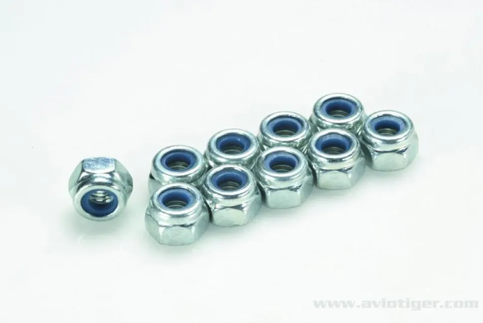 Ecrou Hex Bloquant M4 Acier (10) - GF-0152-003 - Gforce