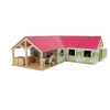 Ecurie de 4 boxes avec espace de stockage en bois (1:24) - Kids Globe Horses