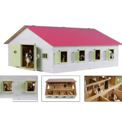 Ecurie de 7 boxes en bois pour chevaux (1:24) - Kids Globe Horses