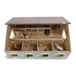 Ecurie de 7 boxes en bois pour chevaux (1:24) - Kids Globe Horses