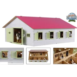 Ecurie de 7 boxes en bois pour chevaux (1:24) - Kids Globe Horses