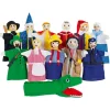 Ensemble de 12 Marionnettes en bois et tissu - Dam