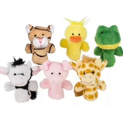 Ensemble de 6 Marionnettes à doigt : Animaux - Dam