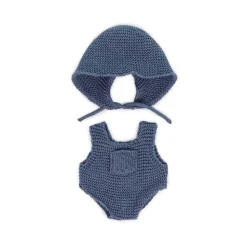 Ensemble tricoté - grenouillère et bonnet pour poupées 21cm - Miniland
