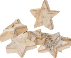 Etoile en bois nature, set de 6 - Eduplay