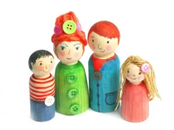 Famille humaine en bois, set de 8 - Eduplay