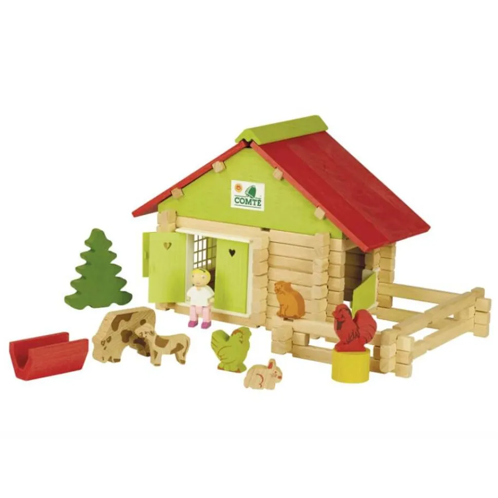 Ferme avec animaux en bois - 100 pièces - JeuJura