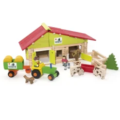 Ferme avec tracteur et animaux 140 pièces - JeuJura