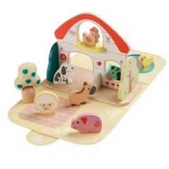 Ferme transportable en bois et tissus - Hape