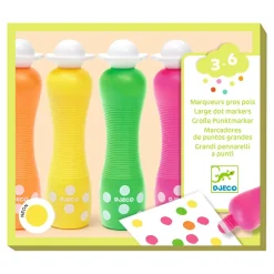 FEUTRES : Marqueurs gros pois Neon (4 marqueurs) - Djeco