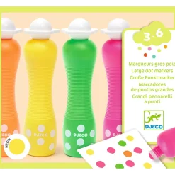 FEUTRES : Marqueurs gros pois Neon (4 marqueurs) - Djeco