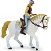 Figurine cavalière adulte fashion bleue - Papo