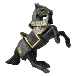 Figurine Cheval cabré en armure noire - Papo