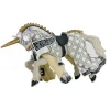 Figurine Cheval de Maître des armes cimier licorne argentée - Papo