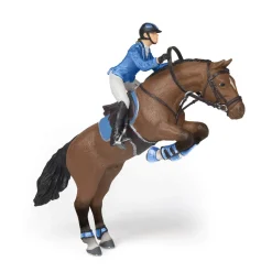 Figurine Cheval de saut d'obstacle et sa cavalière - Papo