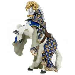 Figurine Cheval du Maître des armes cimier bélier bleu - Papo