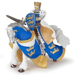 Figurine Cheval du roi Arthur bleu - Papo