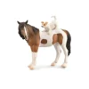 Figurine Cheval XL : Jument Skewbald Avec Jack Russel Terrier - Figurines Collecta