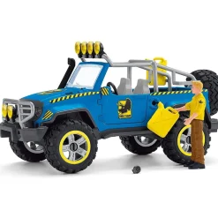 Figurine Dinosaurs : Voiture tout-terrain avec avant-poste Dino - Schleich