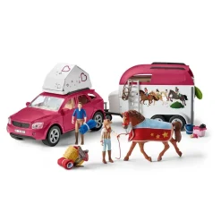 Figurine Horse club : Grand voyage équestre en voiture et remorque - Schleich